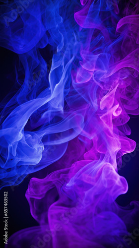 Purple and blue smoke on black background