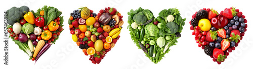 Diet detox super food & immune boosting food collection in heart shaped set
