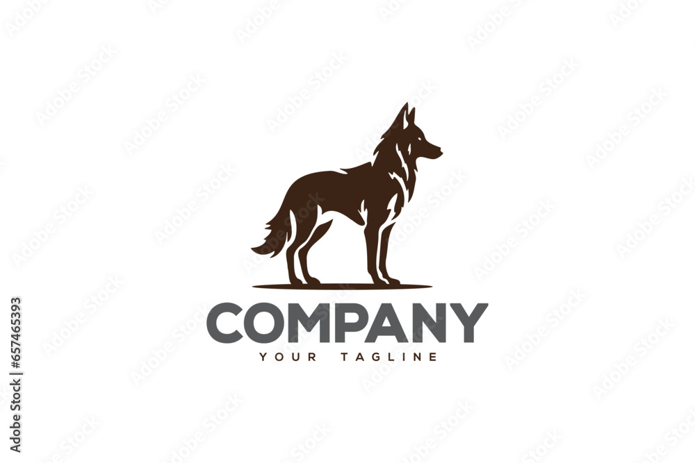 Creative logo design depicting a dog - Pets Logo Design Template
