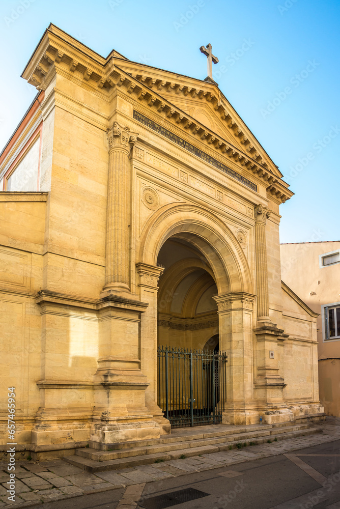 Obraz premium View at the Imperial chapel in the streets of Ajaccio in Corsica - France