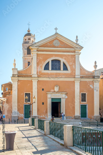 View at the Cathedral of Santa Maria Assunta in the streets of Ajaccio - Corsica - France photo