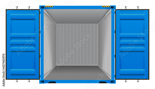 Logistic cargo container. Shipping, transportation and delivery concept. Realistic 3d template isolated on white background