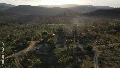 aerial view village in Chapada dos Veadeiros 