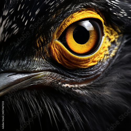 close up of a birds eye, makro shot