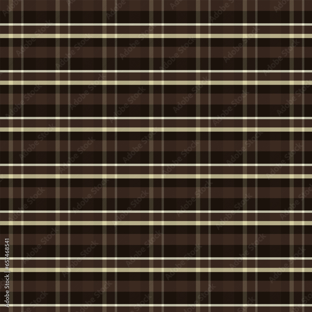 Flannel seamless pattern.Plaid check tartan repeat pattern with twill weave in dark brown chocolate.Vector illustration geometric texture background. Flannel seamless pattern.Plaid check tartan repeat pattern with twill weave in dark brown chocolate.Vector illustration geometric texture background.