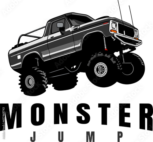monster truck illustration design vector	