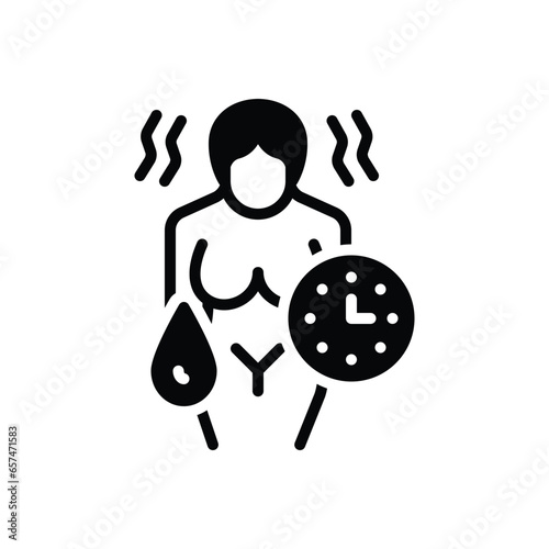 Black solid icon for period 