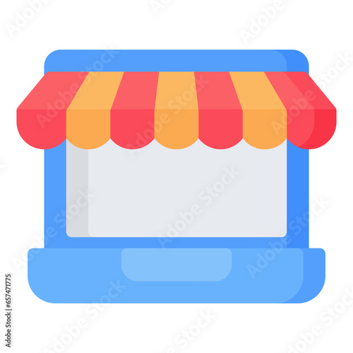 Online Shop Icon, Flat style icon vector illustration, Suitable for website, mobile app, print, presentation, infographic and any other project.