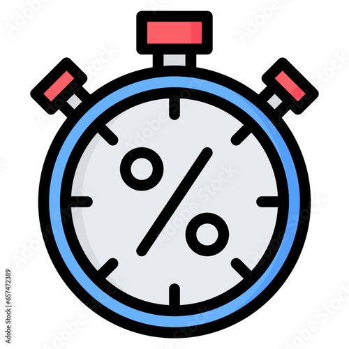 Stopwatch Icon, Filled Line style icon vector illustration, Suitable for website, mobile app, print, presentation, infographic and any other project.