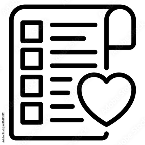 Wishlist Icon, Line style icon vector illustration, Suitable for website, mobile app, print, presentation, infographic and any other project.