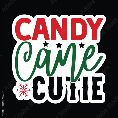Candy Cane Cutie  Christmas Sticker Design Vector file