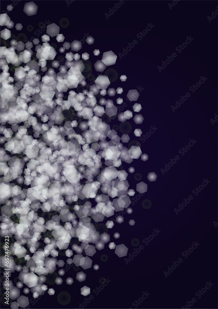 Vector Magical Glowing Background with Silver and Purple Falling Hexagon Snowflakes on Black. Falling Snow. Glittery Confetti Frame. Cosmic Bokeh Light. Christmas and New Year Poster. Winter Sky.. Vector Magical Glowing Background with Silver and Purple Falling Hexagon Snowflakes on Black. Falling Snow. Glittery Confetti Frame. Cosmic Bokeh Light. Christmas and New Year Poster. Winter Sky..