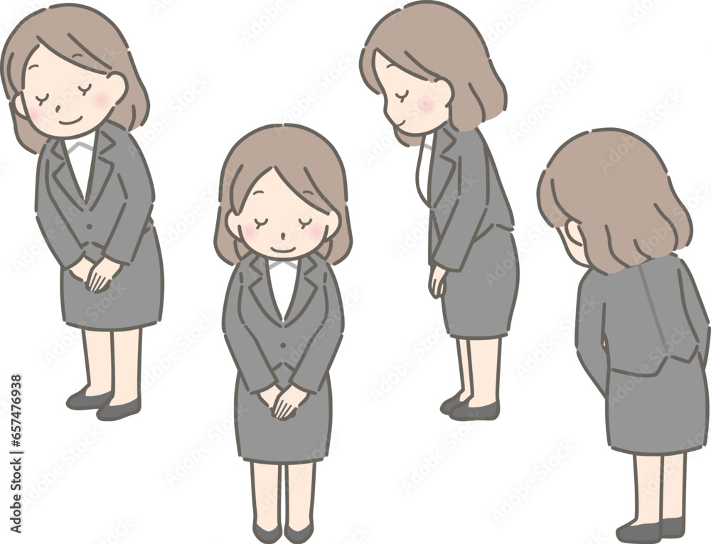 お辞儀する若い女性(スーツ) お辞儀する若い女性(スーツ)