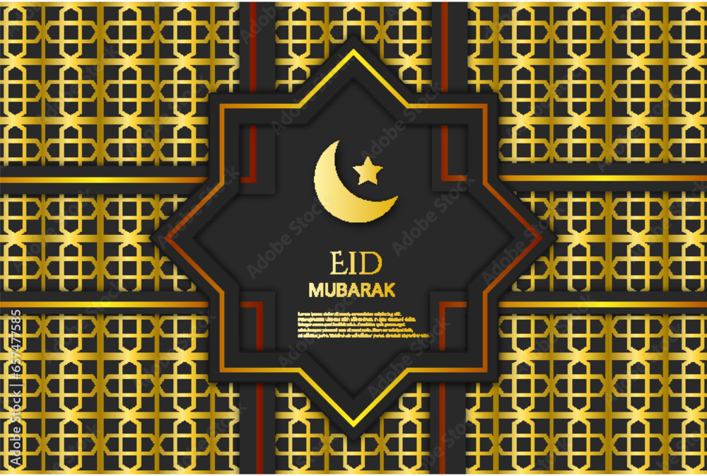 Luxury Ramadan Kareem Background Gold and Black Color