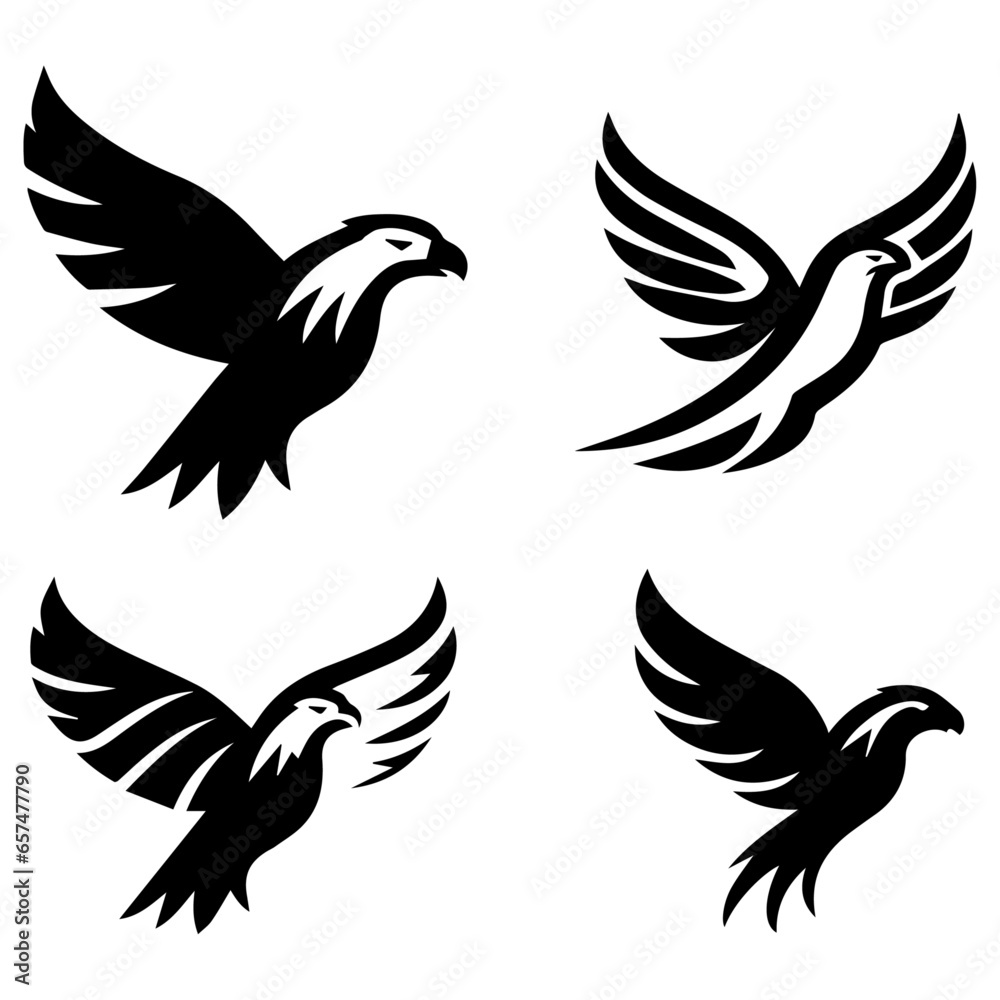 Obraz premium eagle logo concept vector silhouette