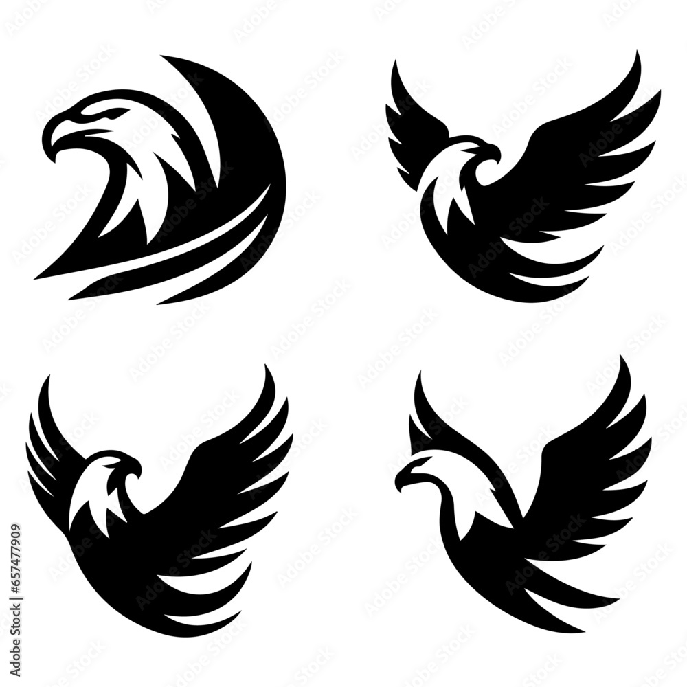 Obraz premium eagle logo concept vector silhouette