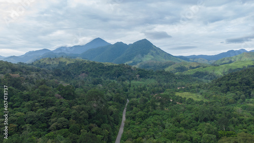 Принти на полотні The road to the green tropical forest in the interior of the jungle of Aceh, Ind