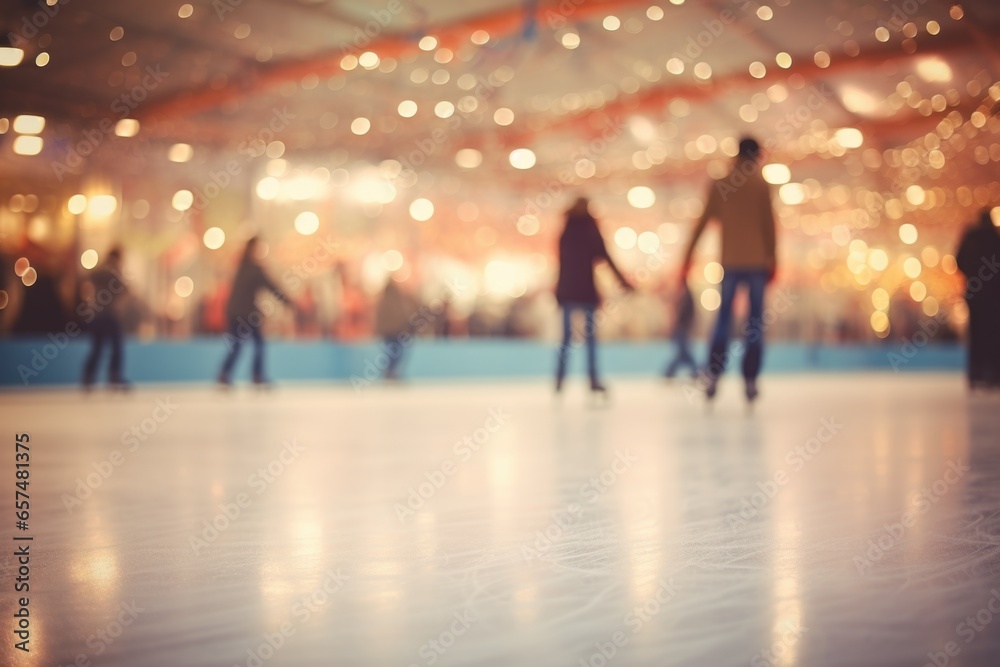 Ice rink winter background