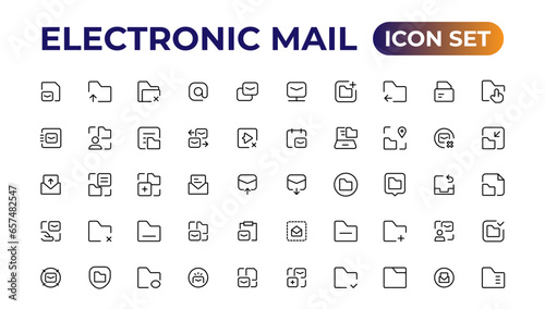 Mail icon set. email icon vector. E-mail icon.Outline icon collection. © artnazu