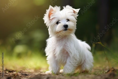 small dog with short hair and a lively disposition. Generative AI