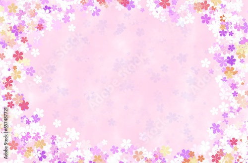 pink background with flowers