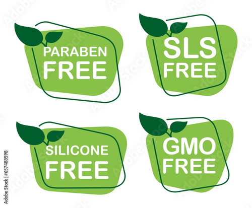 Icons set for healthy products labeling