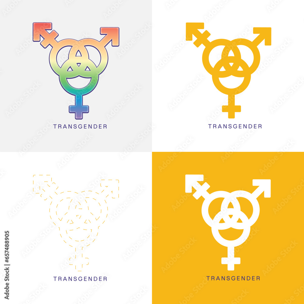 Gender symbols signs vector illustration outline icons in full vector format