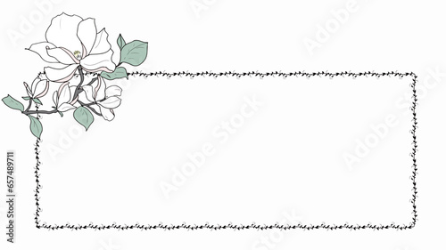 木蓮の飾りのついたフレーム