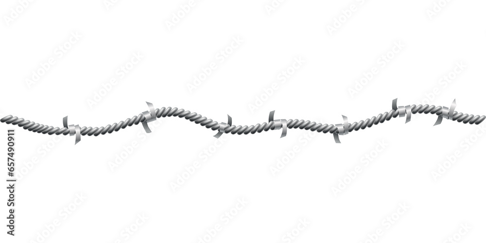 Barbed wire. Fencing strong sharply pointed element, twisted around, art pattern. Industrial barbwire, protection concept design. Modern metallic sharp element for area protection Barbed wire. Fencing strong sharply pointed element, twisted around, art pattern. Industrial barbwire, protection concept design. Modern metallic sharp element for area protection
