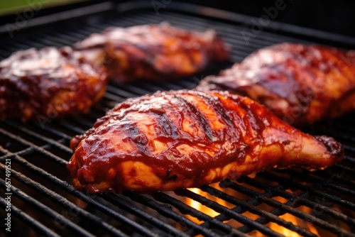 mouthwatering bbq chipotle chicken on a grill photo