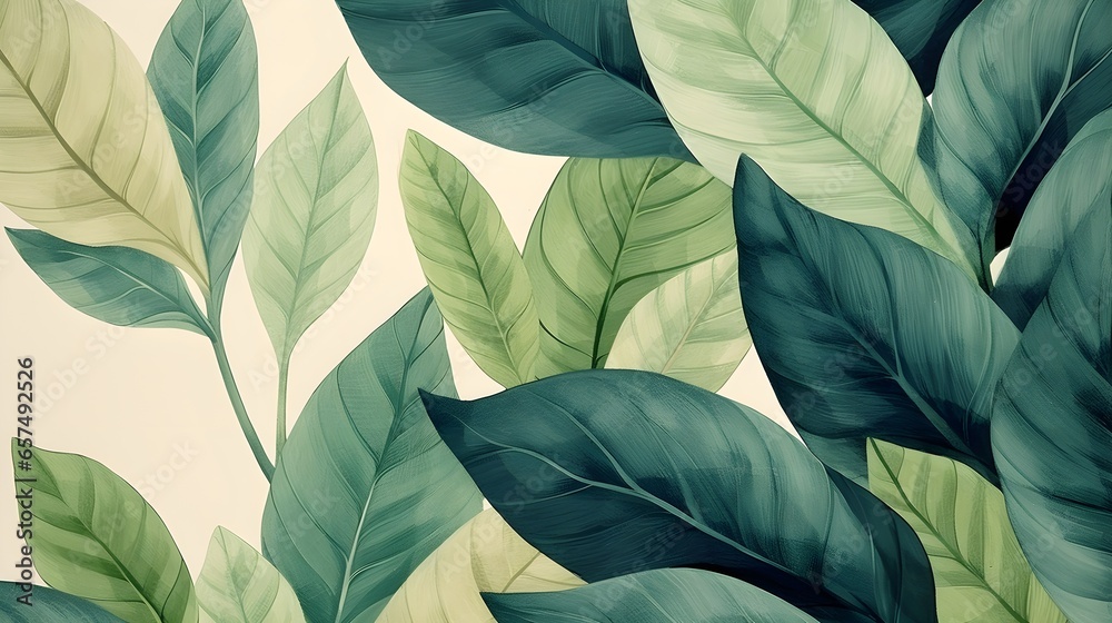 custom made wallpaper toronto digitalGreen plant and leafs pattern. Pencil, hand drawn natural illustration. Simple organic plants design. Botany vintage graphic art. generative ai