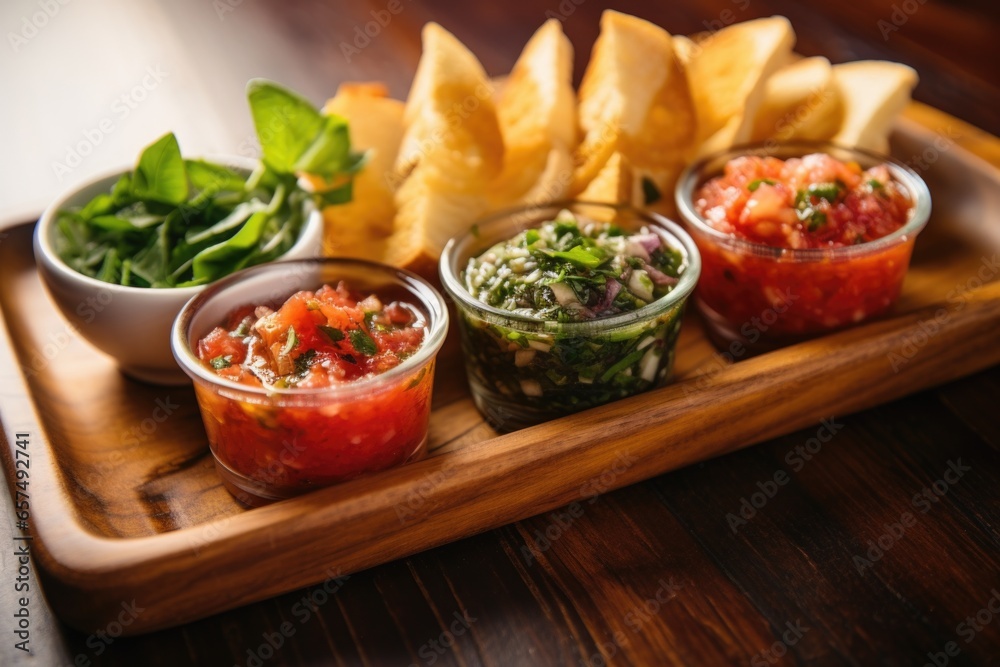 serving bruschetta with assorted dips serving bruschetta with assorted dips
