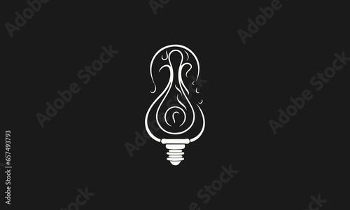 Bulb light think mind vector logo icon design 