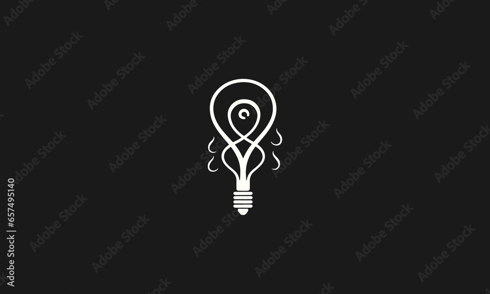 Bulb light think mind vector logo icon design 