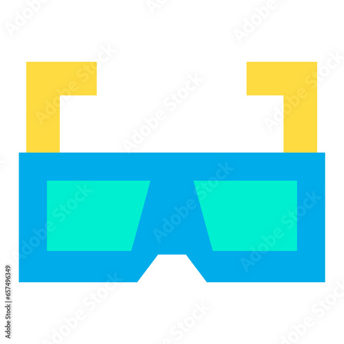 Flat 3d glasses icon