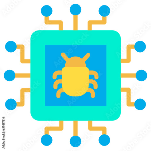 Flat Bug Technology icon photo