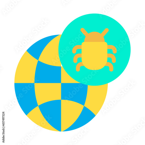 Flat Bug Globe icon