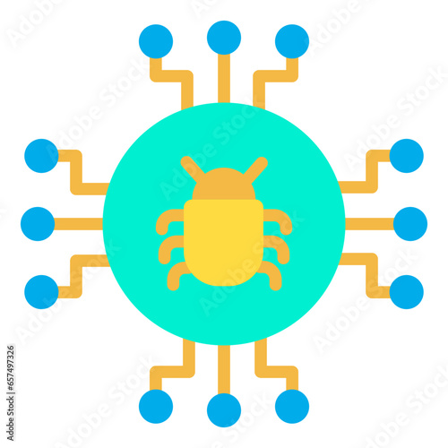 Flat software virus icon