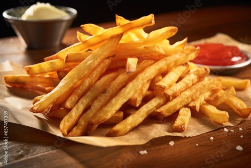 a pile of crinkle-cut french fries