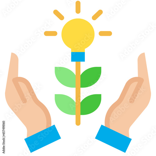 Flat Grow plant icon