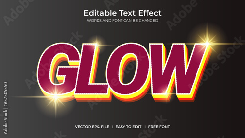 Text effect glow neon light 3d style premium, extra glowing modern type.