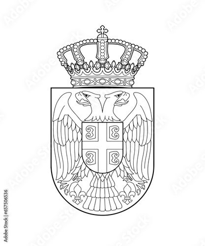 Coat of armd from the flag of Serbia. Vector drawing sign photo