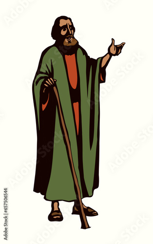 Ancient Jewish preacher. Vector drawing