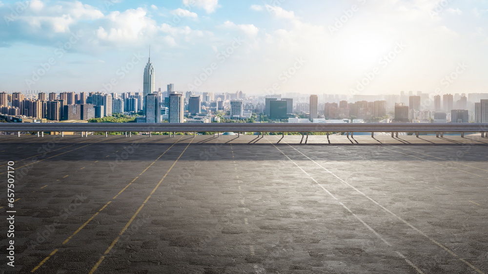 Obraz premium Aerial photography of modern urban architectural landscape,skyline of modern urban architecture