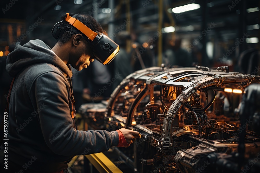 Engineer hand using tablet with machine real time monitoring system software. Automation robot arm machine in smart factory automotive industrial Industry Engineer hand using tablet with machine real time monitoring system software. Automation robot arm machine in smart factory automotive industrial Industry