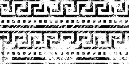 Seamless pattern, grunge texture, ancient ethnic pattern, vector design