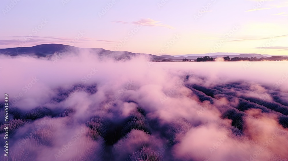 Fototapeta premium Beautiful floral background in the mist, flowers photography with delicate smoke creating a stark contrast. Mystery and dramatic nature vibe