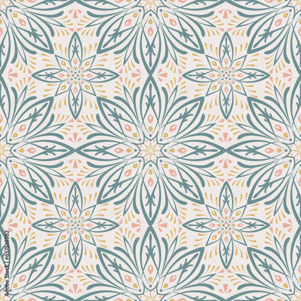 Seamless mandala pattern. Islam, Arabic, Indian, mexican, ottoman motifs for fabric, wallpaper, linen, textile, decoration, web design.