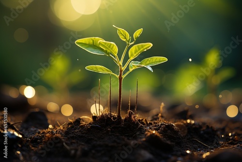 Seedling are growing in the soil with sunlight.The world wide platform to plant trees.Planting trees to reduce global warming