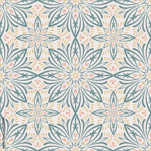 Seamless mandala pattern. Islam, Arabic, Indian, mexican, ottoman motifs for fabric, wallpaper, linen, textile, decoration, web design.